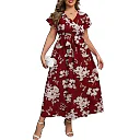 Butterfly Sleeve Floral Maxi Dress