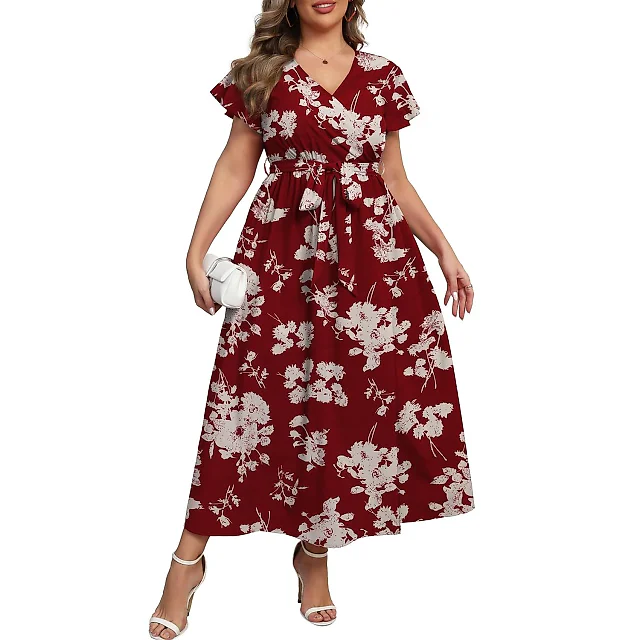 Butterfly Sleeve Floral Maxi Dress