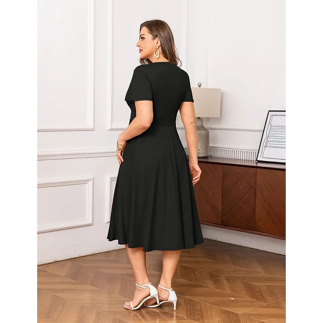 Flutter Sleeve A-Line Midi Dress