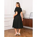 Flutter Sleeve A-Line Midi Dress