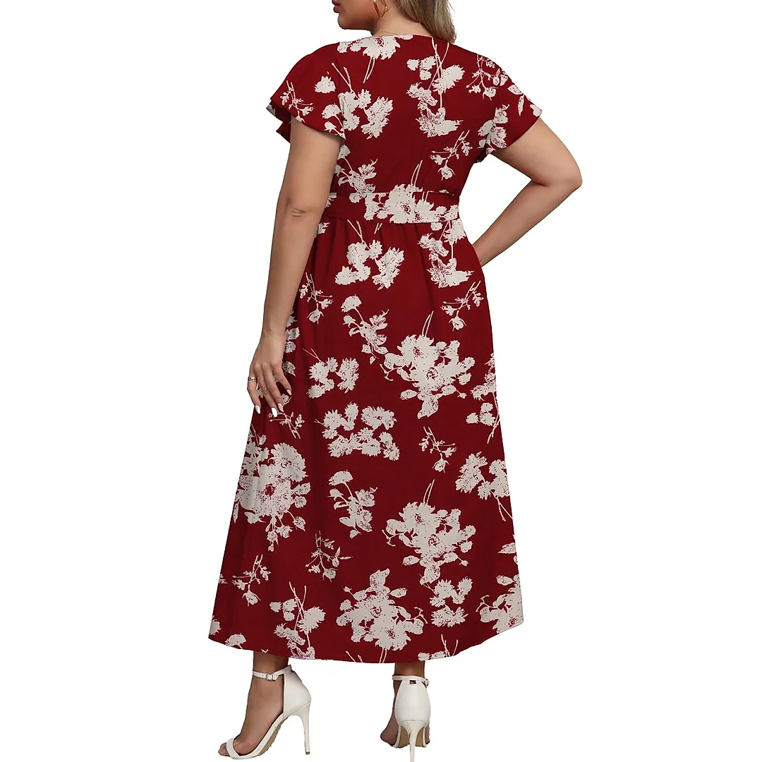 Butterfly Sleeve Floral Maxi Dress