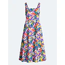 Square Neck Cotton Midi Dress