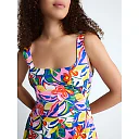 Square Neck Cotton Midi Dress