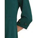 Boat Neck Sheath Midi Dress with Split Hem