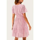 Lace Trim V-Neck A-Line Dress