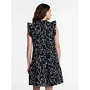 Tiered Cotton Mini Dress with Flutter Sleeves