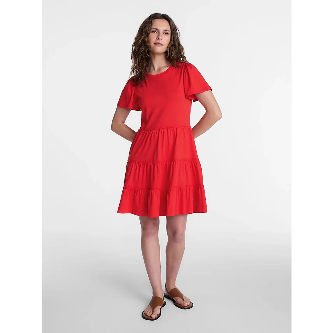 Short Sleeve Cotton Swing Dress