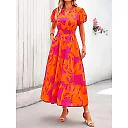 Smocked Puff Sleeve Floral Maxi Dress