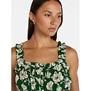 Sleeveless Smocked Peasant Midi Dress