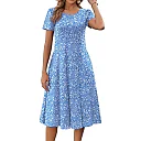 Pleated Floral Midi Dress with Pockets