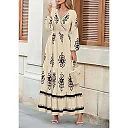 Long Sleeve Floral V-Neck Maxi Dress