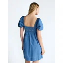 Puff Sleeve Peasant Mini Dress