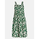 Sleeveless Smocked Peasant Midi Dress