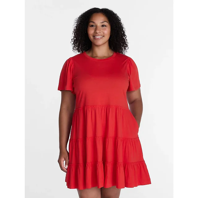 Short Sleeve Cotton Swing Dress