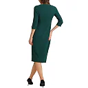 Boat Neck Sheath Midi Dress with Split Hem