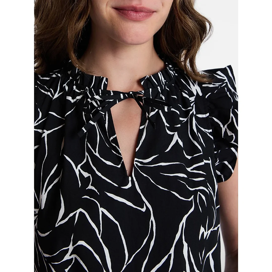 Tiered Cotton Mini Dress with Flutter Sleeves