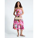 Strapless Cotton Poplin Tiered Midi Dress