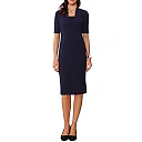 V-Neck Short Sleeve Sheath Midi Dress