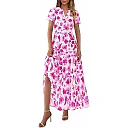 Smocked Puff Sleeve Floral Maxi Dress