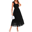Sleeveless Tulle Midi Dress