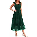 Sleeveless Tulle Midi Dress