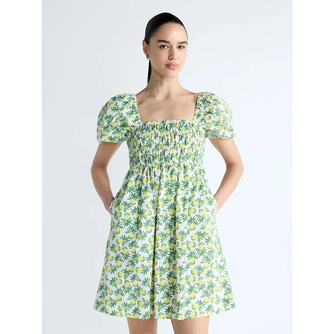 Puff Sleeve Peasant Mini Dress