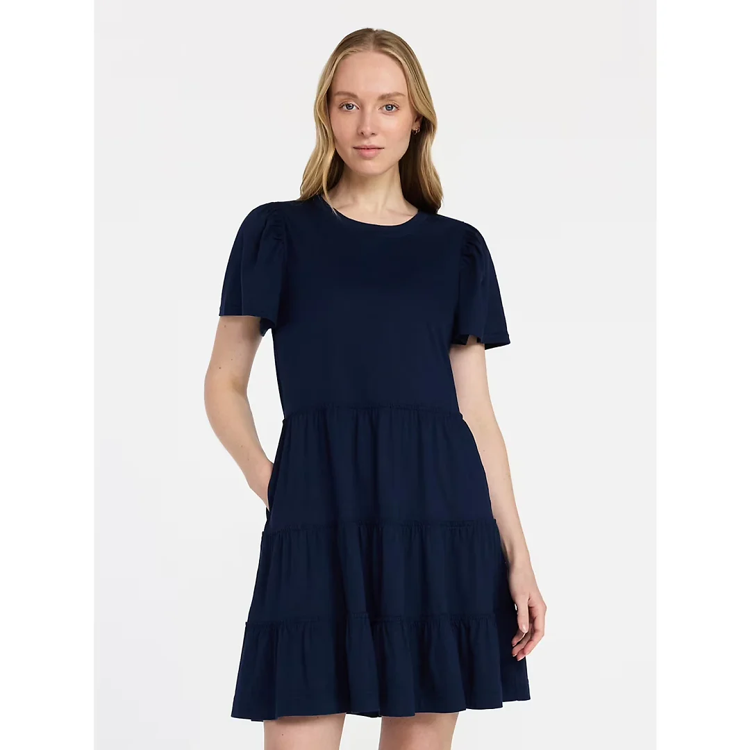 Short Sleeve Cotton Swing Dress