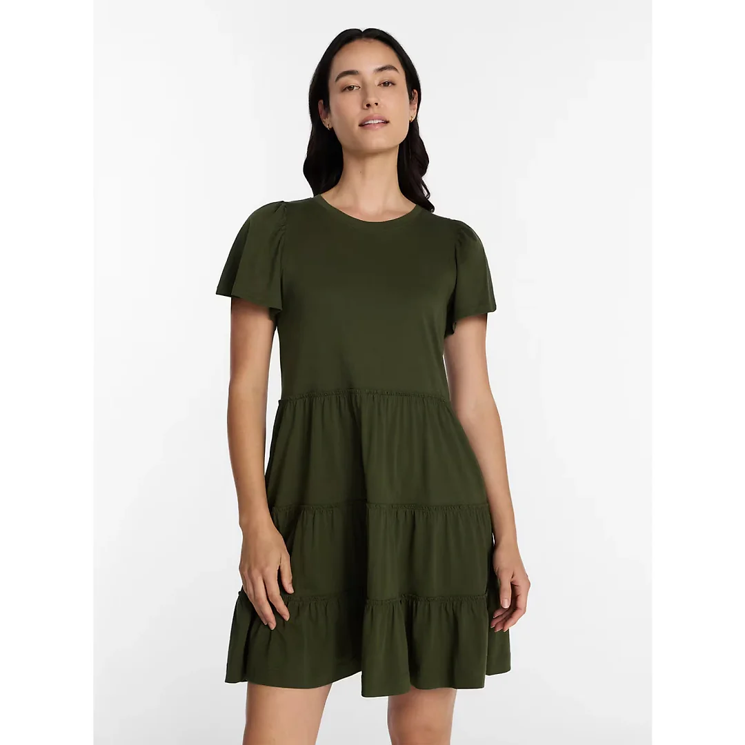 Short Sleeve Cotton Swing Dress
