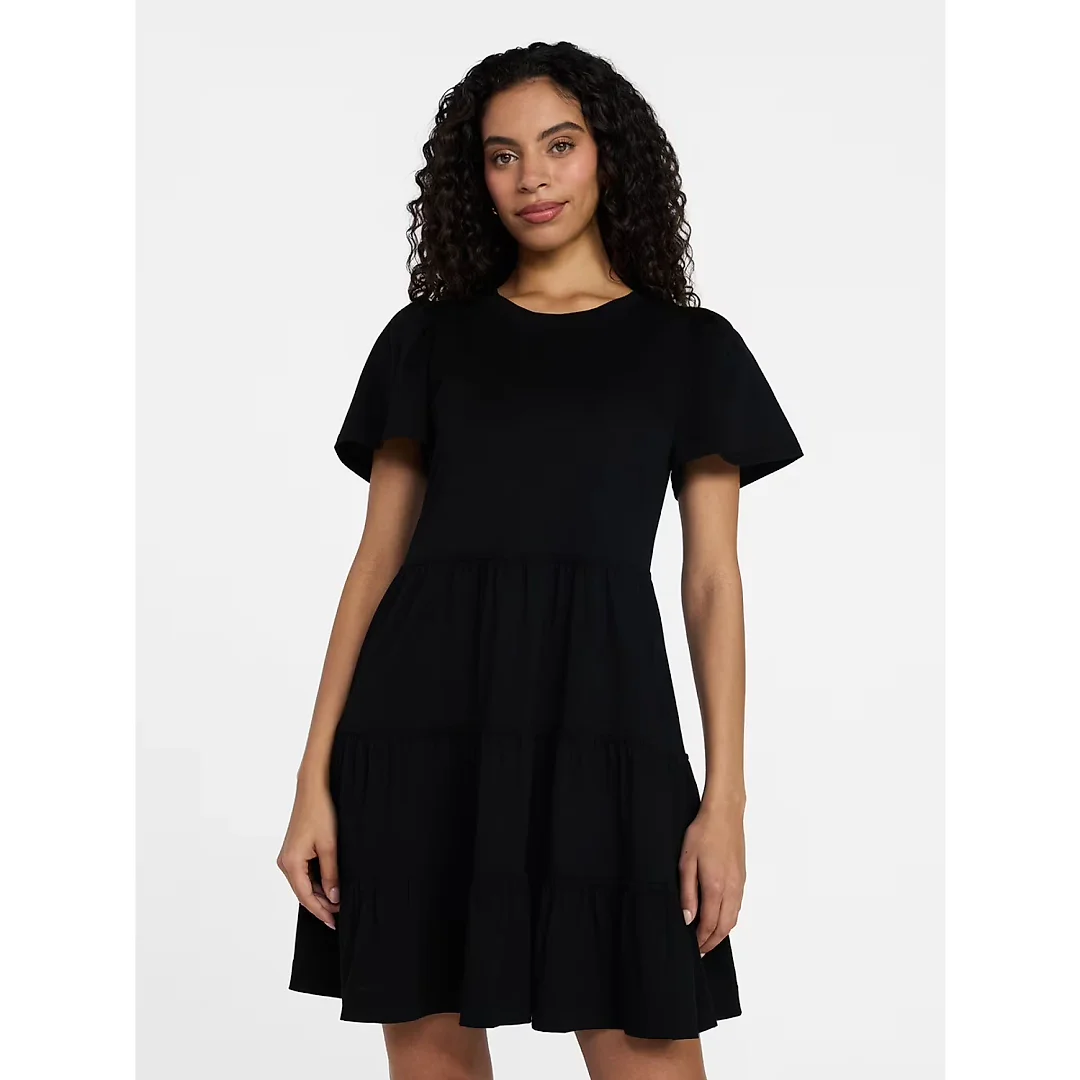 Short Sleeve Cotton Swing Dress