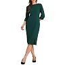 Boat Neck Sheath Midi Dress with Split Hem