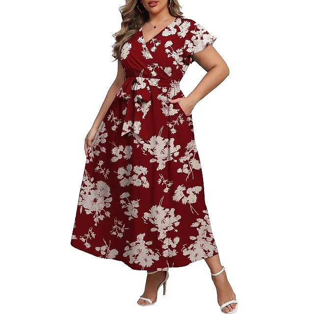 Butterfly Sleeve Floral Maxi Dress