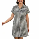 Cotton Button-Front Tunic Dress