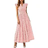 Eyelet Lace V-Neck Maxi Dress