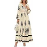 Long Sleeve Floral V-Neck Maxi Dress