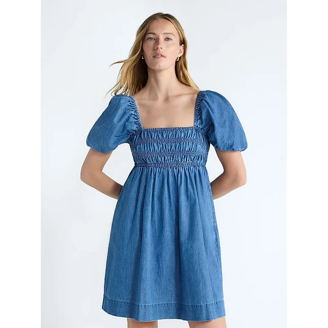 Puff Sleeve Peasant Mini Dress