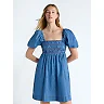 Puff Sleeve Peasant Mini Dress
