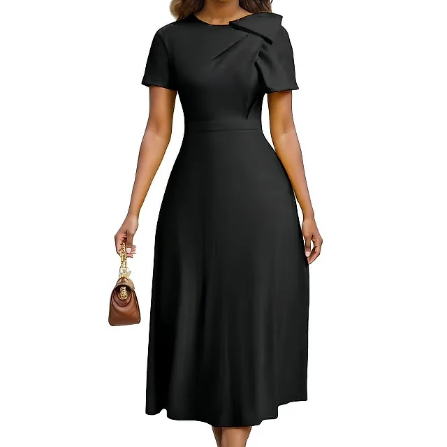 Short Sleeve A-Line Dress