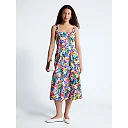 Square Neck Cotton Midi Dress