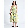 Strapless Cotton Poplin Tiered Midi Dress