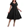 V-Neck Midi Dress with Pockets